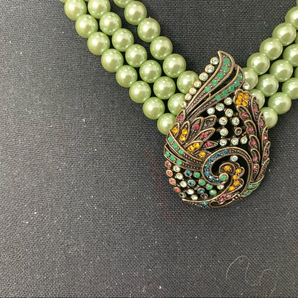 Heidi Daus TEARED TAPESTRY 3 Strand NECKLACE Paisley - Picture 9 of 10